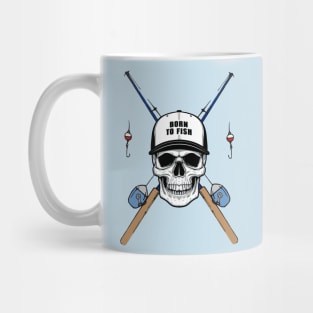 Born to Fish Skull Mug